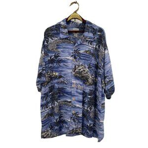 Original Island Sport Mens Size XL Palm Tree Hawaiian Button Down Casual Shirt